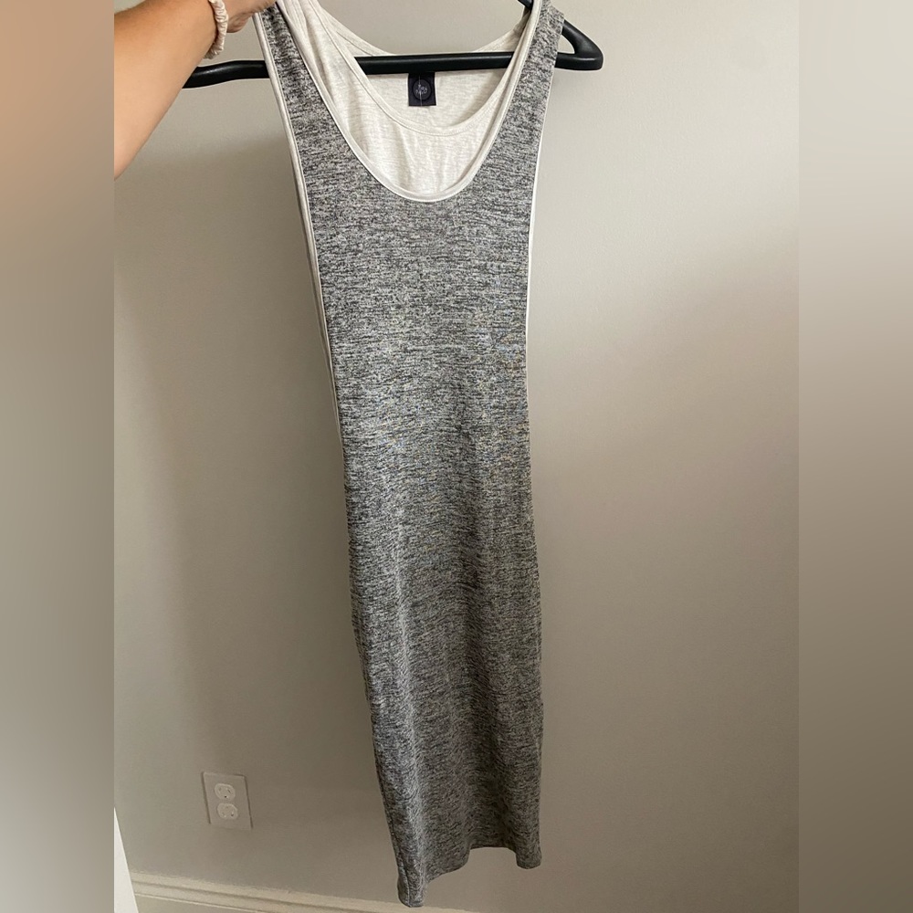 Grey dress, under top